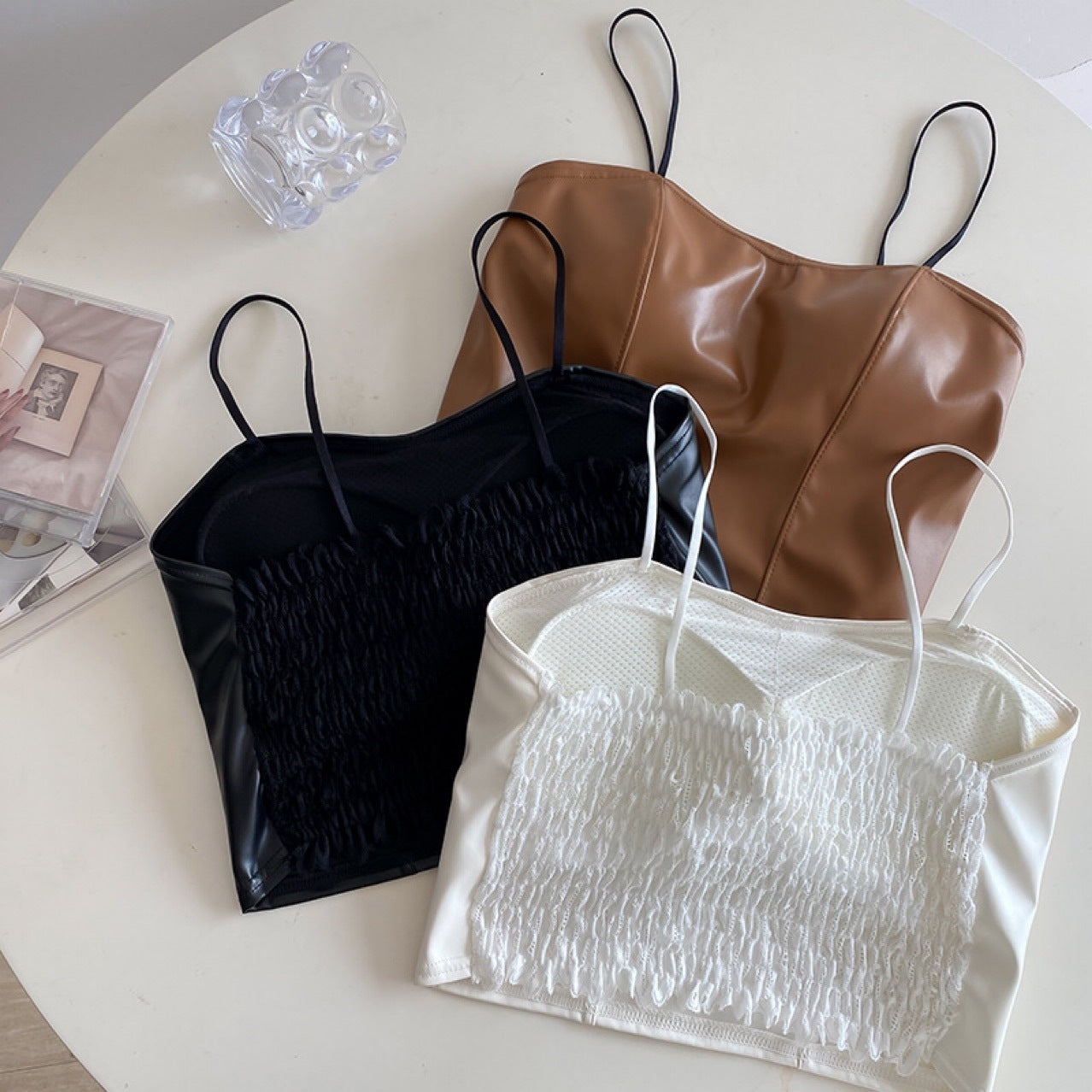 Retro Leather Short Top