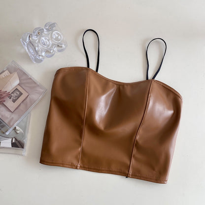 Retro Leather Short Top